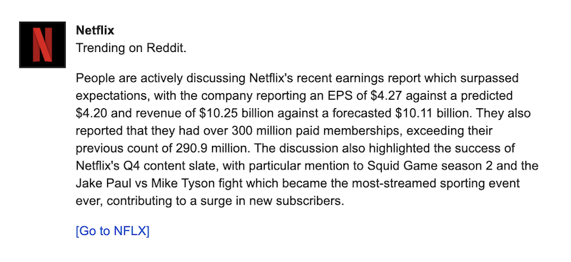 Netflix Reddit Alert